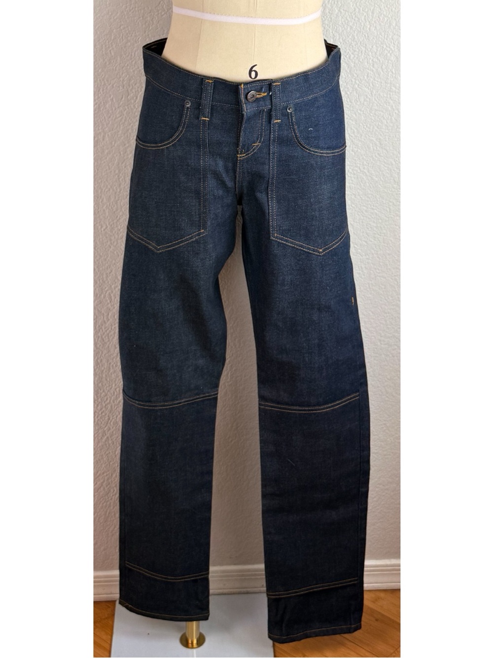 L.C. King Manufacturing Co Salvage Denim  Dark Blue Straight Leg Jeans 27” Waist
